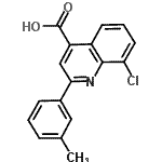 structure of CAS# 588677-32-1, 8-Chloro-2-(3-Methylphenyl)-4-Quinolinecarboxylic Acid;8-Chloro-2-(3-methylphenyl)quinoline-4-carboxylic acid;8-CHLORO-2-(3-METHYLPHENYL)QUINOLINE-4-CARBOXYLICACID;MFCD03422095