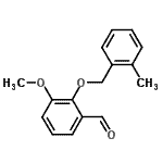 structure of CAS# 588681-48-5, 3-Methoxy-2-[(2-Methylbenzyl)Oxy]Benzaldehyde;3-Methoxy-2-[(2-methylbenzyl)oxy]benzaldehyde;3-methoxy-2-[(2-methylphenyl)methoxy]benzaldehyde;MFCD03422410