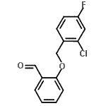 structure of CAS# 588681-52-1, 2-[(2-Chloro-4-Fluorobenzyl)Oxy]Benzaldehyde;2-[(2-Chloro-4-fluorobenzyl)oxy]benzaldehyde;2-[(2-chloro-4-fluorophenyl)methoxy]benzaldehyde;MFCD03422399