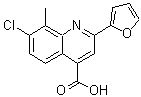 structure of CAS# 588696-22-4, 7-Chloro-2-(2-Furyl)-8-Methyl-4-Quinolinecarboxylic Acid;7-chloro-2-(furan-2-yl)-8-methylquinoline-4-carboxylic acid;MFCD03421968
