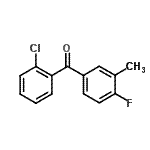 structure of CAS# 59396-46-2, (2-Chlorophenyl)(4-Fluoro-3-Methylphenyl)Methanone;(2-chlorophenyl)(4-fluoro-3-methylphenyl)methanone;2-Chloro-4'-fluoro-3'-methylbenzophenone