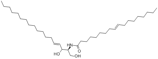 structure of CAS# 5966-28-9, N-Oleoyl-D-Sphingosine;N-Cis-Octadecenoyl-D-Sphingosine,  Oleoyl  Ceramide;N-Oleoyl-D-Sphingosine Semisynthetic;D-ERYTHRO-SPHINGOSINE, N-OLEOYL-