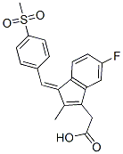 structure of CAS# 59973-80-7, 2-[(3Z)-6-Fluoro-2-Methyl-3-[(4-Methylsulfonylphenyl)Methylidene]Inden-1-Yl]Acetic Acid;2-[(3Z)-6-Fluoro-2-Methyl-3-[(4-Methylsulfonylphenyl)Methylene]Inden-1-Yl]Acetic Acid;2-[(3Z)-6-Fluoro-2-Methyl-3-[(4-Methylsulfonylphenyl)Methylene]-1-Indenyl]Acetic Acid;2-[(3Z)-6-Fluoro-3-(4-Mesylbenzylidene)-2-Methyl-Inden-1-Yl]Acetic Acid