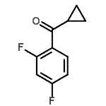 structure of CAS# 60131-34-2, Cyclopropyl(2,4-Difluorophenyl)Methanone;Cyclopropyl 2,4-difluorophenyl ketone