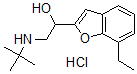 结构式 CAS# 60398-91-6, (±)-alpha-[[(叔-丁基)氨基]甲基]-7-乙基-2-苯并呋喃甲醇盐酸盐
