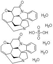 结构式 CAS# 60491-10-3, 番木鳖碱硫酸盐五水合物