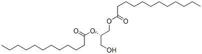 structure of CAS# 60562-15-4, 1,2-Dilauroyl-Sn-Glycerol;[(1S)-1-(Dodecanoyloxymethyl)-2-Hydroxy-Ethyl] Dodecanoate;Dodecanoic Acid [(1S)-1-(Hydroxymethyl)-2-(1-Oxododecoxy)Ethyl] Ester;Lauric Acid [(1S)-2-Hydroxy-1-(Lauroyloxymethyl)Ethyl] Ester