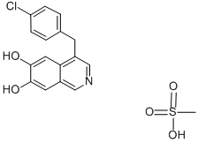 structure of CAS# 61189-88-6, 4-(4-Chlorophenylmethyl)-6,7-Dimethoxy-Isoquinoline Methanesulfonate (1:1);4-[(4-Chlorophenyl)Methyl]-6,7-Dimethoxy-Isoquinoline;Methanesulfonic Acid;4-(4-Chlorobenzyl)-6,7-Dimethoxy-Isoquinoline;Methanesulfonic Acid;4-(P-Chlorobenzyl)-6,7-Dimethoxyisoquinolinium Methanesulphonate