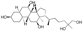 CAS 登录号：6127-75-9， (3R,5S,7R,8S,9S,10S,12S,13R,14S,17R)-17-[(2R)-6,7-二羟基-6-甲基-庚烷-2-基]-10,13-二甲基-2,3,4,5,6,7,8,9,11,12,14,15,16,17-十四氢-1H-环戊并[a]菲-3,7,12-三醇