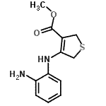 structure of CAS# 61325-23-3, Methyl 4-[(2-Aminophenyl)Amino]-2,5-Dihydro-3-Thiophenecarboxylate;methyl 4-<wbr>[(2-amino<wbr>phenyl)am<wbr>ino]-2,5-<wbr>dihydroth<wbr>iophene-3<wbr>-carboxyl<wbr>ate;METHYL4-(2-AMINOANILINO)-2,5-DIHYDROTHIOPHENE-3-CARBOXYLATE;MFCD00067970
