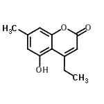 结构式 CAS# 62036-49-1, 4-乙基-5-羟基-7-甲基-2H-苯并吡喃-2-酮