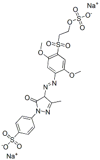 CAS#: 62121-76-0， 4-[4-[[2,5-Dimethoxy-4-[[2-(Sulphooxy)Ethyl]Sulphonyl]Phenyl]Azo]-4,5-Dihydro-3-Methyl-5-Oxo-1H-Pyrazol-1-Yl]Benzenesulphonic Acid, Sodium Salt