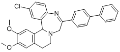 CAS#: 62206-01-3， 6-(4-Biphenylyl)-2-Chloro-12,13-Dimethoxy-9,10-Dihydro-7H-Isoquino(2,1-d)(1,4)Benzodiazepine