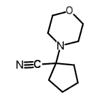 structure of CAS# 62317-19-5, 1-(4-Morpholinyl)Cyclopentanecarbonitrile;1-(morpholin-4-yl)cyclopentanecarbonitrile;1-morpholin-4-ylcyclopentanecarbonitrile;1-morpholinocyclopentanecarbonitrile