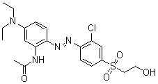CAS#: 62335-85-7， N-[2-[[2-Chloro-4-[(2-Hydroxyethyl)Sulfonyl]Phenyl]Azo]-5-(Diethylamino)Phenyl]-Acetamide