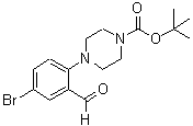 structure of CAS# 628326-05-6, 4-(4-Bromo-2-Formylphenyl)-1-Piperazinecarboxylic Acid 1,1-Dimethylethyl Ester;4-(4-Bromo-2-Formyl-Phenyl)-Piperazine-1-Carboxylic Acid Tert-Butyl Ester;2-(4-Boc-Piperazino-1-Yl)-5-Bromobenzaldehyde;1-BOC-4-(4-BROMO-2-FORMYLPHENYL)PIPERAZINE