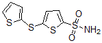 结构式 CAS# 63033-64-7, 5-(2-噻吩基硫代)-2-噻吩磺酰胺