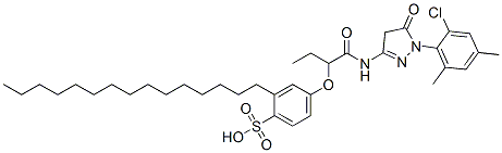 CAS#: 63181-82-8， 4-[1-[[[[1-(2-Chloro-4,6-Dimethylphenyl)-4,5-Dihydro-5-Oxo-1H-Pyrazol]-3-Yl]Amino]Carbonyl]Propoxy]-2-Pentadecylbenzenesulfonic Acid