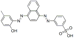 CAS 登录号：63251-41-2， 3-[[4-[(2-羟基-5-甲基苯基)偶氮]-1-萘基]偶氮]苯磺酸
