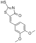 structure of CAS# 6326-74-5, 5-[(3,4-Dimethoxyphenyl)Methylene]-2-Thioxo-4-Thiazolidinone;5-[(3,4-Dimethoxyphenyl)Methylidene]-2-Sulfanylidene-1,3-Thiazolidin-4-One;5-[(3,4-Dimethoxyphenyl)Methylene]-2-Thioxo-Thiazolidin-4-One;(5Z)-5-[(3,4-Dimethoxyphenyl)Methylene]-2-Thioxo-Thiazolidin-4-One