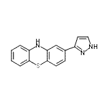 structure of CAS# 63285-55-2, 2-(1H-Pyrazol-3-Yl)-10H-Phenothiazine;2-(1H-Pyrazol-3-yl)-10H-phenothiazine;2-pyrazol-3-ylphenothiazine;MFCD08056669