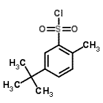 structure of CAS# 63452-62-0, 2-Methyl-5-(2-Methyl-2-Propanyl)Benzenesulfonyl Chloride;[5-(tert-butyl)-2-methylphenyl]chlorosulfone;5-(tert-butyl)-2-methylbenzene-1-sulfonyl chloride;5-tert-Butyl-2-methyl-benzenesulfonyl chloride