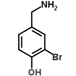 结构式 CAS# 63491-88-3, 4-(氨基甲基)-2-溴苯酚