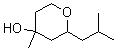 structure of CAS# 63500-71-0, Tetrahydro-4-Methyl-2-(2-Methylpropyl)-2H-Pyran-4-Ol;2-Isobutyl-4-Methyl-Tetrahydropyran-4-Ol;2-Isobutyl-4-Methyl-4-Tetrahydropyranol;2-(Isobutyl)-4-Hydroxy-4-Methyl Tetrahydropyran