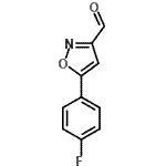 structure of CAS# 640292-06-4, 5-(4-Fluorophenyl)-1,2-oxazole-3-carbaldehyde;5-(4-Fluoro-phenyl)-isoxazole-3-carbaldehyde;5-(4-Fluorophenyl)isoxazole-3-carboxaldehyde;644668_ALDRICH