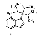 structure of CAS# 640735-25-7, 4-Fluoro-1-(triisopropylsilyl)-1H-pyrrolo[2,3-b]pyridine;1H-Pyrrol<wbr>o[2,3-b]p<wbr>yridine, <wbr>4-fluoro-<wbr>1-[tris(1<wbr>-methylet<wbr>hyl)silyl<wbr>]-;4-Fluoro-1-(triisopropylsilanyl)-7-azaindole