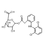 structure of CAS# 64118-81-6, 6-[2-[2-(2,6-dichloroanilino)phenyl]acetyl]oxy-3,4,5-trihydroxy-tetrahydropyran-2-carboxylic acid;DICLOFENAC ACYL-Î’-D-GLUCURONIDE