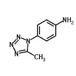 structure of CAS# 64170-55-4, 4-(5-Methyl-1H-tetrazol-1-yl)aniline;4-(5-methyl-1,2,3,4-tetraazolyl)phenylamine;4-(5-methyl-1H-tetraazol-1-yl)aniline;4-(5-Methyl-tetrazol-1-yl)-phenylamine