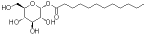 structure of CAS# 64395-91-1, 1-O-Dodecanoyl-alpha-D-glucopyranose;1-Oxo-dodecyl-α-D-glucopyranoside;1-OXODODECYL-α-D-GLUCOPYRANOSIDE