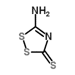 structure of CAS# 6446-35-1, 5-Imino-1,2,4-Dithiazolidine-3-Thione;1,2,4-Dithiazole-3-thione, 5-amino-;3-amino-1,2,4-dithiazole-5-thione;3-Amino-3H-1,2,4-dithiazole-5-thione