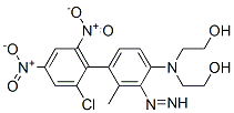 structure of CAS# 65125-87-3, 2-[[4-(2-Chloro-4,6-Dinitro-Phenyl)Diazenyl-3-Methyl-Phenyl]-(2-Hydroxyethyl)Amino]Ethanol;2-[[4-(2-Chloro-4,6-Dinitro-Phenyl)Azo-3-Methyl-Phenyl]-(2-Hydroxyethyl)Amino]Ethanol;2-[[4-(2-Chloro-4,6-Dinitrophenyl)Azo-3-Methylphenyl]-(2-Hydroxyethyl)Amino]Ethanol;2-[[4-(2-Chloro-4,6-Dinitro-Phenyl)Diazenyl-3-Methyl-Phenyl]-(2-Hydroxyethyl)Amino]Ethanol