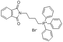 structure of CAS# 65273-47-4, 4-Phthalimidobutyl Triphenylphosphonium Bromide;4-(1,3-Dioxoisoindolin-2-Yl)Butyl-Triphenyl-Phosphonium Bromide;4-(1,3-Dioxo-2-Isoindolinyl)Butyl-Triphenylphosphonium Bromide;Triphenyl-(4-Phthalimidobutyl)Phosphonium Bromide
