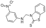 structure of CAS# 65537-00-0, 3-[(3-Nitroanilino)Methyl]-2-Benzothiazolinethione;Nsc86148;3-(3-Nitroanilinomethyl)-2-Benzothiazolinethione;2-Benzothiazolinethione, 3-[(M-Nitroanilino)Methyl]-