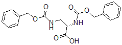 structure of CAS# 65621-26-3, N-[(Phenylmethoxy)Carbonyl]-3-[[(Phenylmethoxy)Carbonyl]Amino]-L-Alanine;L-ALANINE, N-[(PHENYLMETHOXY)CARBONYL]-3-[[(PHENYLMETHOXY)CARBONYL]AMINO]-;N-ALPHA, BETA-DICARBOBENZOXY-L-2,3-DIAMINOPROPIONIC ACID;N-ALPHA,BETA-BIS-Z-L-2,3-DIAMINOPROPIONIC ACID