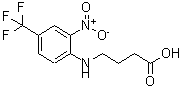 structure of CAS# 65783-35-9, 4-[2-Nitro-4-(Trifluoromethyl)Anilino]Butanoic Acid;4-[[2-Nitro-4-(Trifluoromethyl)Phenyl]Amino]Butyrate;Zinc03884428