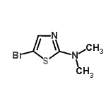 structure of CAS# 66571-60-6, 5-Bromo-N,N-dimethyl-1,3-thiazol-2-amine;2-Thiazolamine, 5-bromo-N,N-dimethyl-;5-Brom-N,N-dimethyl-1,3-thiazol-2-amin;5-Bromo-2-(dimethylamino)thiazole