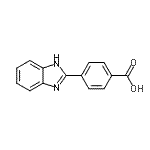 structure of CAS# 66631-29-6, 4-(1H-Benzimidazol-2-yl)benzoic acid;4-(1 H -Benzoimidazol-2-yl)-benzoic acid;4-(1H-1,3-benzodiazol-2-yl)benzoic acid;4-(1H-Benzoimidazol-2-yl)-benzoic acid