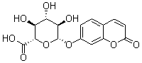 结构式 CAS# 66695-14-5, (2S,3S,4S,5R,6S)-3,4,5-三羟基-6-(2-氧代苯并吡喃-7-基)氧基-四氢吡喃-2-羧酸