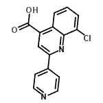 structure of CAS# 667412-53-5, 8-Chloro-2-(4-pyridinyl)-4-quinolinecarboxylic acid;8-chloro-2-(4-pyridyl)quinoline-4-carboxylic acid;8-chloro-2-(pyridin-4-yl)quinoline-4-carboxylic acid;8-Chloro-2-pyridin-4-ylquinoline-4-carboxylic acid