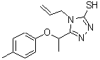 structure of CAS# 667412-79-5, 4-Allyl-5-[1-(4-methylphenoxy)ethyl]-4H-1,2,4-triazole-3-thiol;5-[(4-met<wbr>hylphenox<wbr>y)ethyl]-<wbr>4-prop-2-<wbr>enyl-1,2,<wbr>4-triazol<wbr>e-3-thiol;5-[1-(4-m<wbr>ethylphen<wbr>oxy)ethyl<wbr>]-4-(prop<wbr>-2-en-1-y<wbr>l)-4H-1,2<wbr>,4-triazo<wbr>le-3-thiol;MFCD04054536