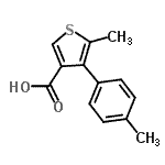 结构式 CAS# 667435-56-5, 5-甲基-4-(4-甲基苯基)-3-噻吩羧酸