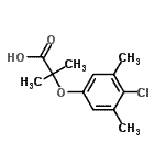 结构式 CAS# 667436-01-3, 2-(4-氯-3,5-二甲基苯氧基)-2-甲基丙酸
