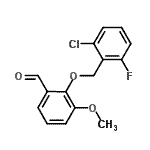 结构式 CAS# 667437-86-7, 2-[(2-氯-6-氟苄基)氧基]-3-甲氧基苯甲醛