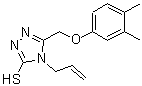 structure of CAS# 669740-12-9, 4-Allyl-5-[(3,4-dimethylphenoxy)methyl]-4H-1,2,4-triazole-3-thiol;4-Allyl-5<wbr>-(3,4-dim<wbr>ethyl-phe<wbr>noxymethy<wbr>l)-4H-[1,<wbr>2,4]triaz<wbr>ole-3-thi<wbr>ol;5-[(3,4-d<wbr>imethylph<wbr>enoxy)met<wbr>hyl]-4-(p<wbr>rop-2-en-<wbr>1-yl)-4H-<wbr>1,2,4-tri<wbr>azole-3-t<wbr>hiol;5-[(3,4-d<wbr>imethylph<wbr>enoxy)met<wbr>hyl]-4-pr<wbr>op-2-enyl<wbr>-1,2,4-tr<wbr>iazole-3-<wbr>thiol