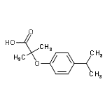 structure of CAS# 669747-64-2, 2-(4-Isopropylphenoxy)-2-methylpropanoic acid;2-(4-Isopropyl-phenoxy)-2-methyl-propionic acid;2-methyl-2-[4-(methylethyl)phenoxy]propanoic acid;2-methyl-2-[4-(propan-2-yl)phenoxy]propanoic acid