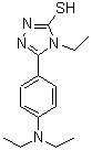 structure of CAS# 669748-44-1, 5-[4-(Diethylamino)phenyl]-4-ethyl-4H-1,2,4-triazole-3-thiol;5-[4-(diethylamino)phenyl]-4-ethyl-1,2,4-triazole-3-thiol;5-[4-(Diethylamino)phenyl]-4-ethyl-4H-1,2,4-triazole-3-thiol;MFCD06375929
